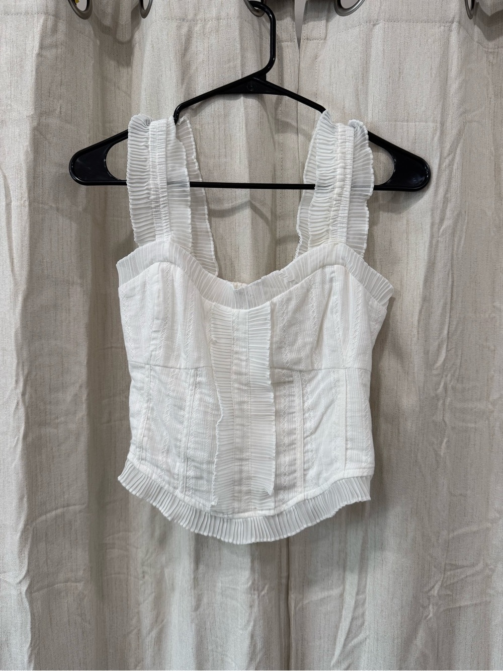 Heartloom White Ruffled Corset Tank Top